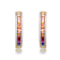 Multi-Color CZ Inside-Out Hoop Earrings In 14K Gold Over Brass