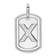 Rhodium Over 14k White Gold Diamond Initial X Dog Tag Charm