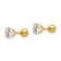 14K Yellow Gold Polished Reversible 5mm Cubic Zirconia and Ball Earrings