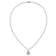 Rhodium Over Sterling Silver Polished Vibrant Cubic Zirconia Teardrop Necklace