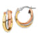 14k Tri-color Gold Polished/Diamond-Cut 13/16" Hoop Earrings