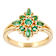 Emerald Cluster Ring In 18K Gold Over Sterling Silver 0.53ctw