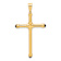 14k Yellow Gold Polished and Textured with Black Onyx Cross Pendant