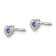 Rhodium Over Sterling Silver September Blue Preciosa Crystal Heart Earrings