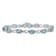 Rhodium Over 14k White Gold Blue Topaz and Diamond Bracelet