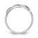 Rhodium Over 14K White Gold Diamond Trio Ladies Wedding Band 0.07ctw