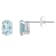 6x4mm Oval Aquamarine Rhodium Over 10k White Gold Stud Earrings