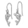 Rhodium Over Sterling Silver Polished Crystal Dolphin Dangle Earrings