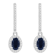 6x4mm Oval Sapphire 1/3 ctw Diamond Rhodium Over Sterling Silver Halo
Dangle Earrings