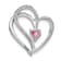Rhodium Over 14k White Gold Pink Sapphire and Diamond Heart Chain Slide
