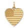 14k Yellow Gold Textured Flag Heart Pendant