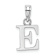Rhodium Over 14k White Gold Polished Block Letter E Initial Pendant