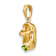 10k Yellow Gold 3D August Birthstone Peridot Simulant Baby Shoe Charm