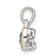 Rhodium Over Sterling Silver with 14k Accent Aquamarine Pendant