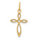 14k Yellow Gold Polished Small Ribbon Cross Pendant