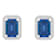 7x5mm Emerald Cut Created Sapphire And Created White Sapphire 10k White
Gold Stud Earrings