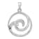 Rhodium Over Sterling Silver Polished and Brushed Double Wave Pendant