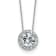 Rhodium Over 14k White Gold Round Halo D E F Pure Light Moissanite
Pendant with Chain