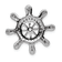 Rhodium Over 14k White Gold Diamond Ship Wheel Pendant
