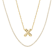 CZ Initial X Tennis Necklace And Pendant Set In 14K Gold Over Brass 4.05ctw