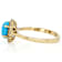 Turquoise Oval Halo Ring In 18K Gold Over Sterling Silver 0.30ctw