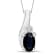 0.28ct Oval Black Sapphire with White Diamond Accent Rhodium Over
Sterling Silver Pendant with Chain