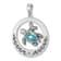 Rhodium Over Sterling Silver Round Moveable Crystal Turtle Pendant