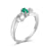 Green Emerald Rhodium Over Sterling Silver Ring 0.30ctw