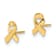 14K Yellow Gold Awareness Ribbon Post Earrings