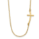 14K Yellow Gold Small Sideways Curved Cross Necklace