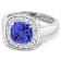 2.47ctw Violet Tanzanite and Diamond 14K White Gold Halo Ring