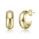 Tubular C-Hoop Earrings In 14K Gold Over Brass