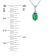 0.35ctw Oval Emerald and Round Diamond Accent Pendant in 14k White Gold