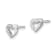 Rhodium Over Sterling Silver Polished and Brushed Open Heart Post Earrings