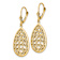 14k Yellow Gold Teardrop Filigree Dangle Earrings