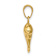 14k Yellow Gold 3D Polished Dolphin Pendant