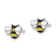 Rhodium Over Sterling Silver Enamel Bumblebee Children's Post Earrings