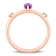 Amethyst and White Topaz 10K Rose Gold Stackable Ring 0.44ctw