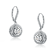CZ Halo Drop Earrings In Sterling Silver