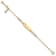 14k Yellow Gold and 14k White Gold Baby Polished Textured Cross ID Bracelet