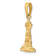 14k Yellow Gold 3D Textured St. Augustine Lighthouse Pendant