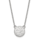 Rhodium Over Sterling Silver NHL LogoArt New York Islanders Small Necklace