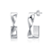 Twisted Semi-Hoop Earrings In Rhodium Over Brass