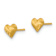 14k Yellow Gold Children's Diamond-Cut and Satin 8mm Puffed Heart Earrings