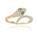 Emerald and White Topaz 14K Yellow Gold Over Sterling Silver Bypass
Snake Ring