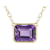 Amethyst Rectangular Octagonal Solitaire Toggle Necklace In 18K Gold
Over Sterling Silver 2.89ct