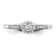 Rhodium Over 10K White Gold Lab Grown Diamond Cluster Engagement Ring 0.211ctw