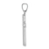 Rhodium Over 14k White Gold Brushed and Polished Latin Cross Pendant