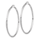 Rhodium Over 14k White Gold 2 13/16" Diamond-Cut Hoop Earrings
