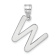 Rhodium Over 14k White Gold Polished Bubble Letter W Initial Pendant